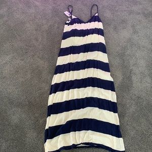 VIX Paula Hermanny Navy Blue and White Dress